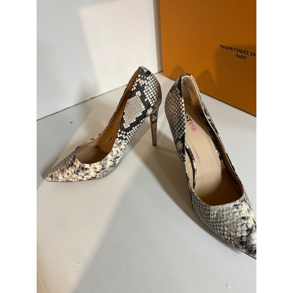 JUSTFAB Snakeskin Pointed Toe Stiletto High Heel Pumps Women Size‎ 10 - Picture 4 of 5
